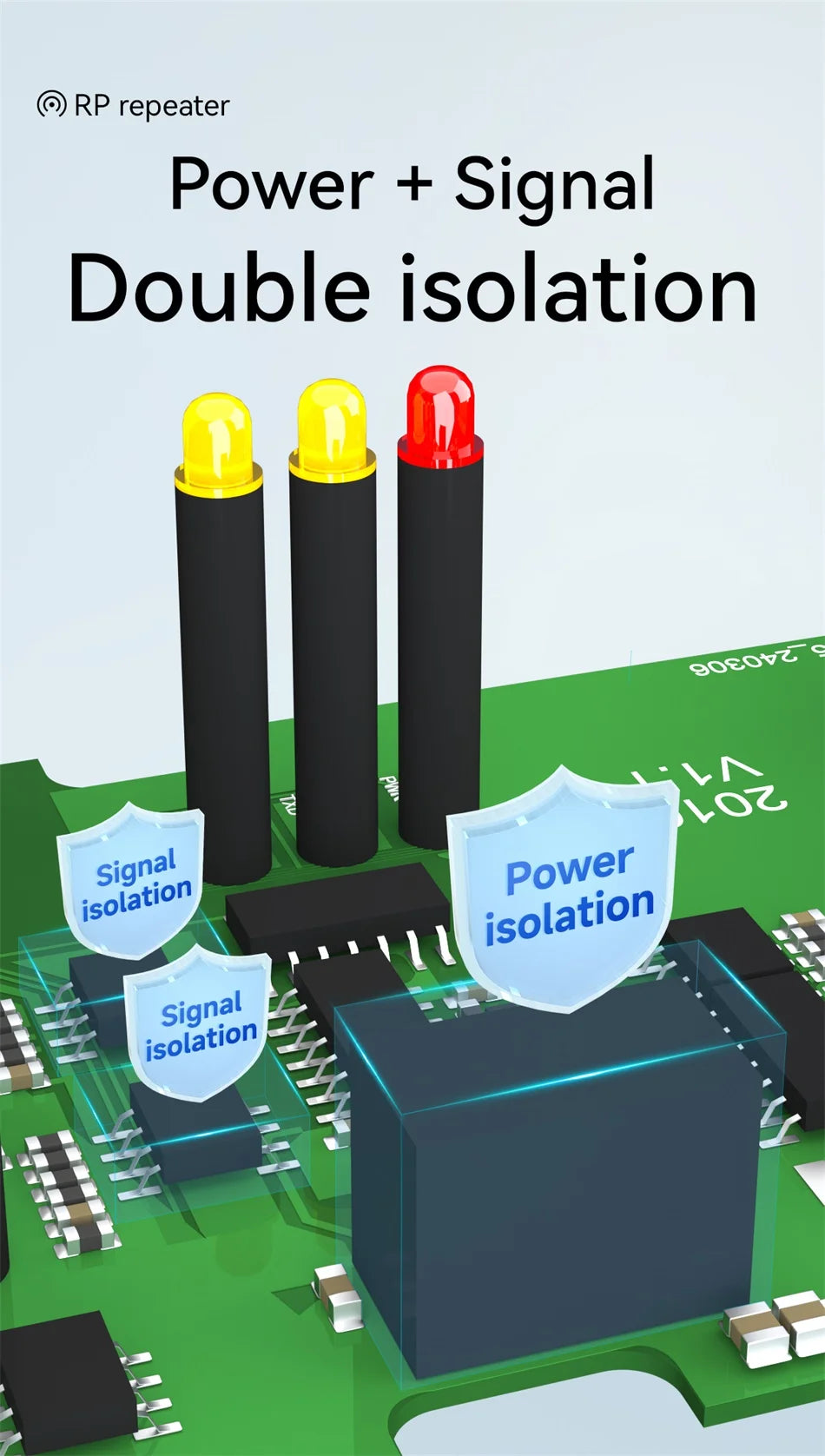 RS485 Hubs Photoelectric Isolation Industrial CDEBYTE ESD Protection Power and Signal Isolation DC 8-28V
