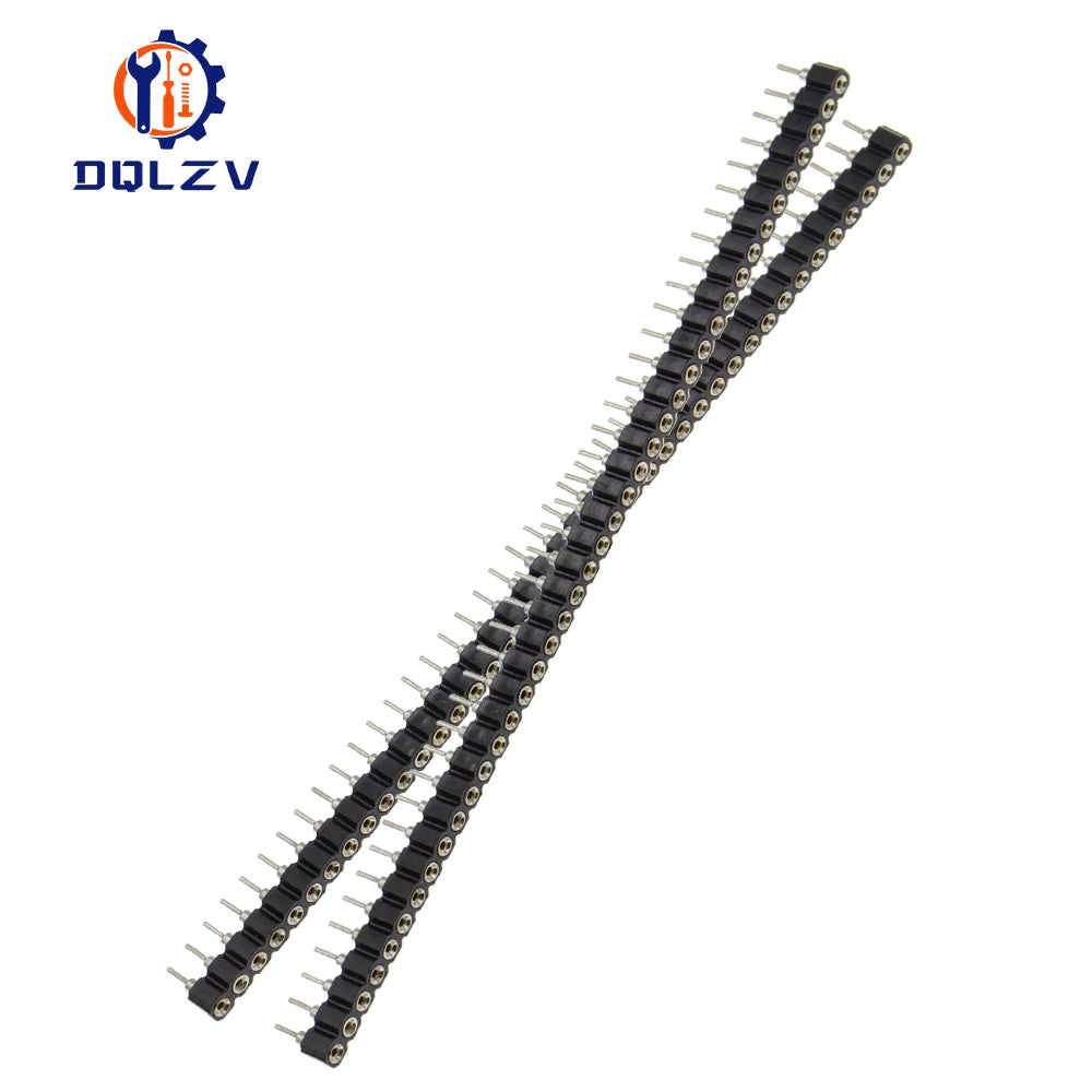 5PCS 1*40Pin 2.54MM Pitch Single Row Female/Male SMD Straight Needle Round Hole Pin Header Copper Foot Gold-Plated