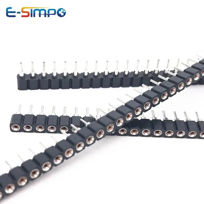 5pc 2.54mm Round Hole Male Tin Gold Female Pin Header 1/2x40P Single/Dual Row Breakable PCB IC Crystal Relay Transistor Socket