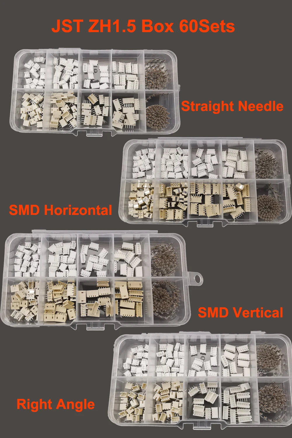 19 Type JST Box SH1.0/MX1.25/PH2.0/XH2.54/VH3.96/SM2.54/SYP Pitch Connector Terminal Kit  SMD/Straight/Right Angle Type DIY