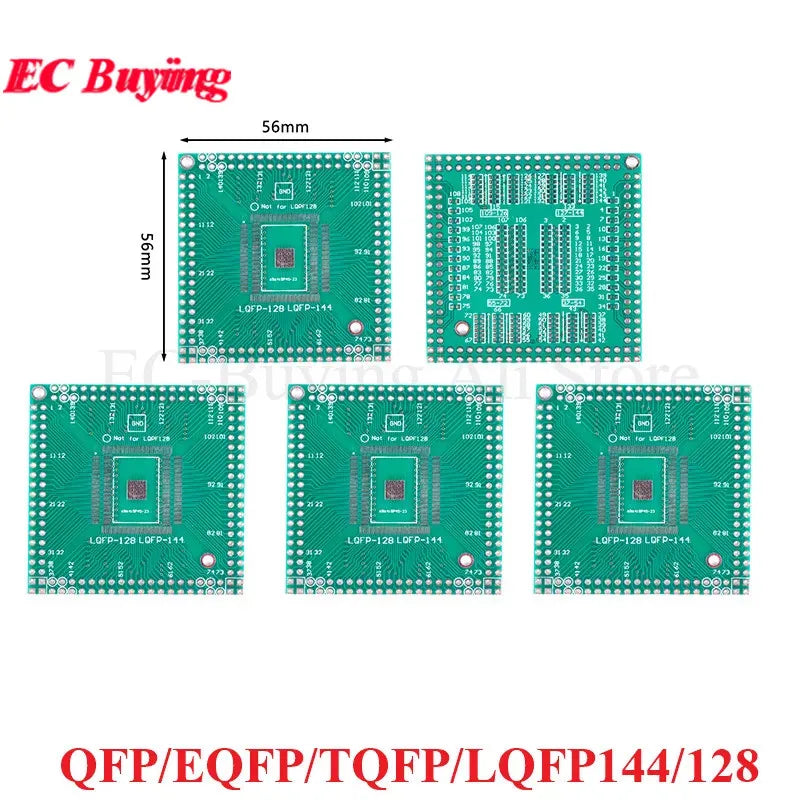 1-10Pcs QFP EQFP TQFP LQFP144 LQFP128 SMD Turn DIP Adapter PCB Pinboard SMT to DIP128/144 Converter 0.5mm Pitch IC Test Transfer