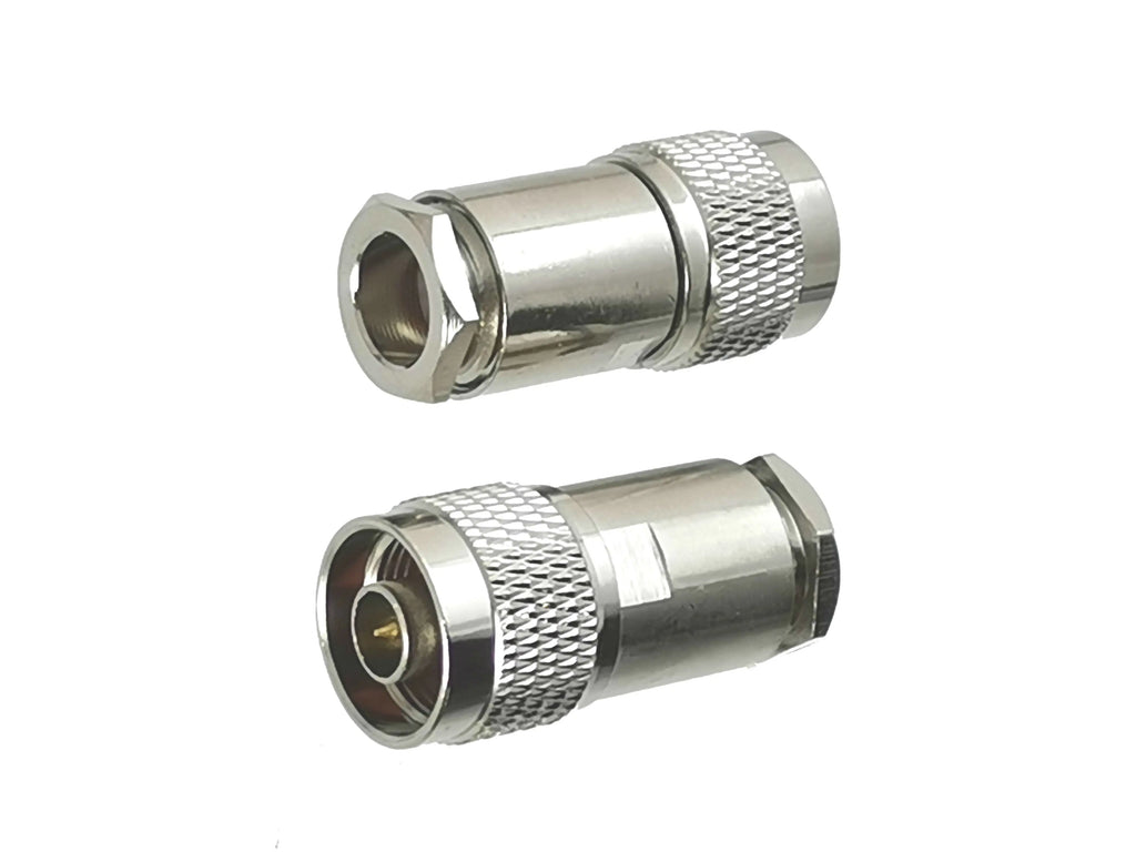 1pcs N Male Plug Connector Clamp RG58 RG142 / RG8X / RG5 RG6 / RG8 LMR400 Cable RF Coaxial Brass Right Angle & Straight Wire