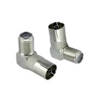 5Pcs F-TV IEC 90 Degree Right Angled TV Aerial Cable Connector RF Coaxial F Female to TV Female Plug to Female Socket