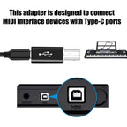 USB B Male to USB Type C Female Adapter For MIDI Controller Data Transfer Converter For HP Canon Lexmark Printer Scanner Copier