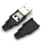 5PCS Type A Male Female USB 4 Pin Plug Socket Connector With Black Plastic Cover Type-A DIY Kits ibuw
