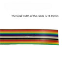 Rainbow Dupont Flat Ribbon Cable 1.27mm Pitch 1 Meter Length 6P‑64P Multi Pin Counts Compatible for FC Dupont Connector
