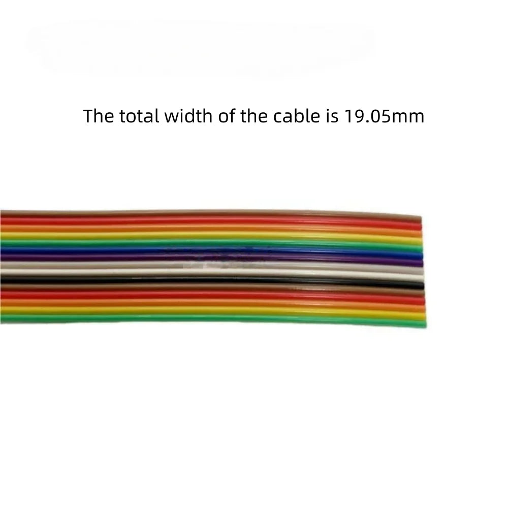 Rainbow Dupont Flat Ribbon Cable 1.27mm Pitch 1 Meter Length 6P‑64P Multi Pin Counts Compatible for FC Dupont Connector