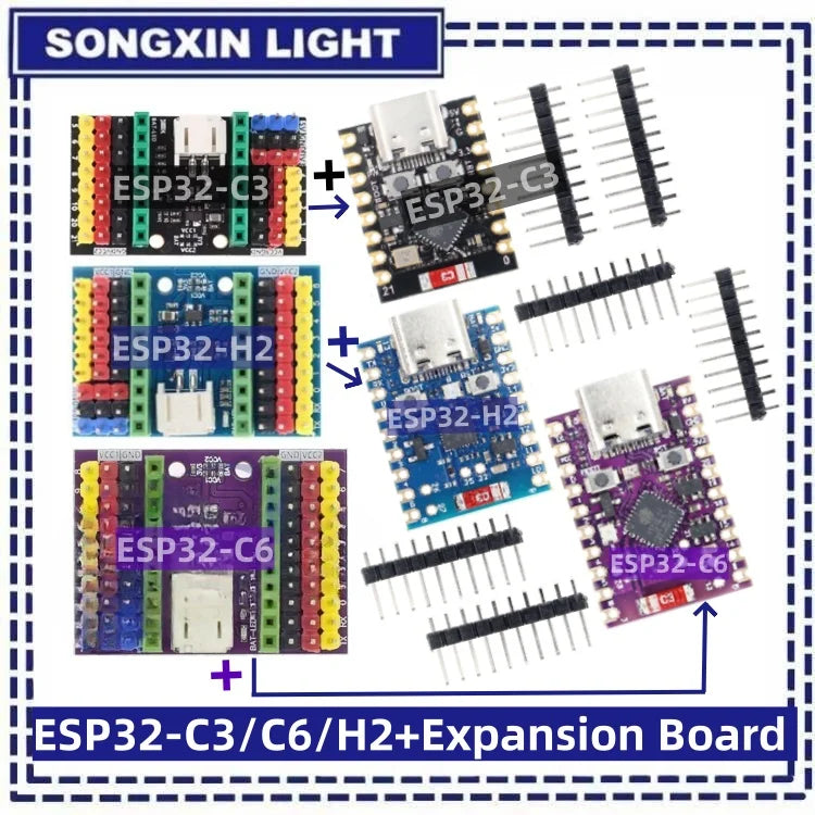 SAMIROB WiFi Bluetooth ESP32 C3 S3 H2 C6 SuperMini Board IoT Development Kit Compatible with MicroPython Programming