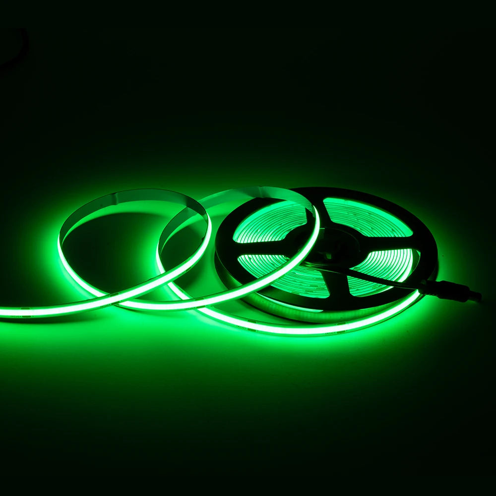 FCOB LED Strip 12V Flexible 5mm 8mm Width High Density Blue White Red Green Pink Yellow Flexible Dimmable RA90 Cob LED Strip