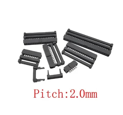 10Pcs FC Female Header Pitch 2.54mm/2.0mm/1.27mm 6P8P-50 Pin IDC Socket Crimping Connector FC IDC Sockets For Flat Ribbon Cable