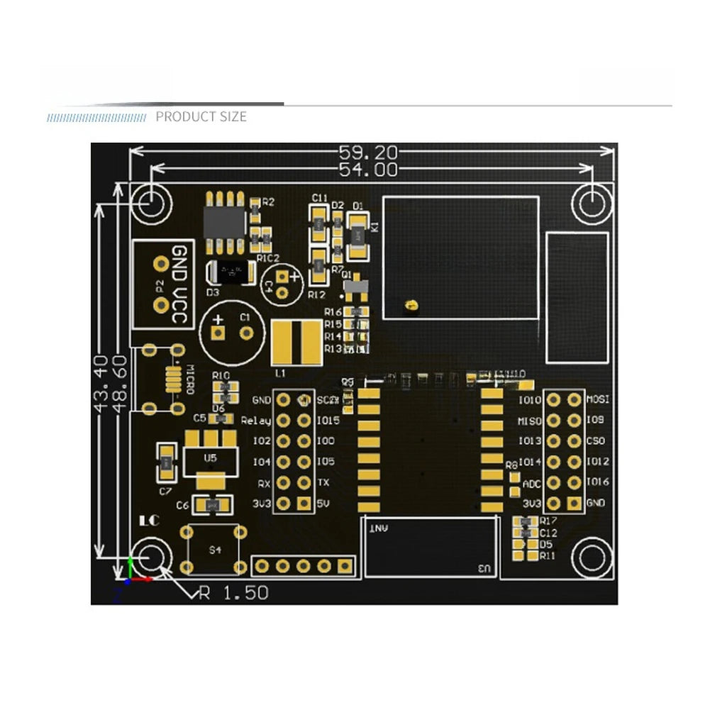 DC5-80V Input For ESP8266 Relay Module Compatible with ESP-12F Board for IoT Prototyping and Wireless Control Applications