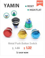 5pcs 12mm Metal Push Button Switch Self-locking Latching/Momentary Reset Waterproof High/Flat Round 2/3 pins Nickel plated brass