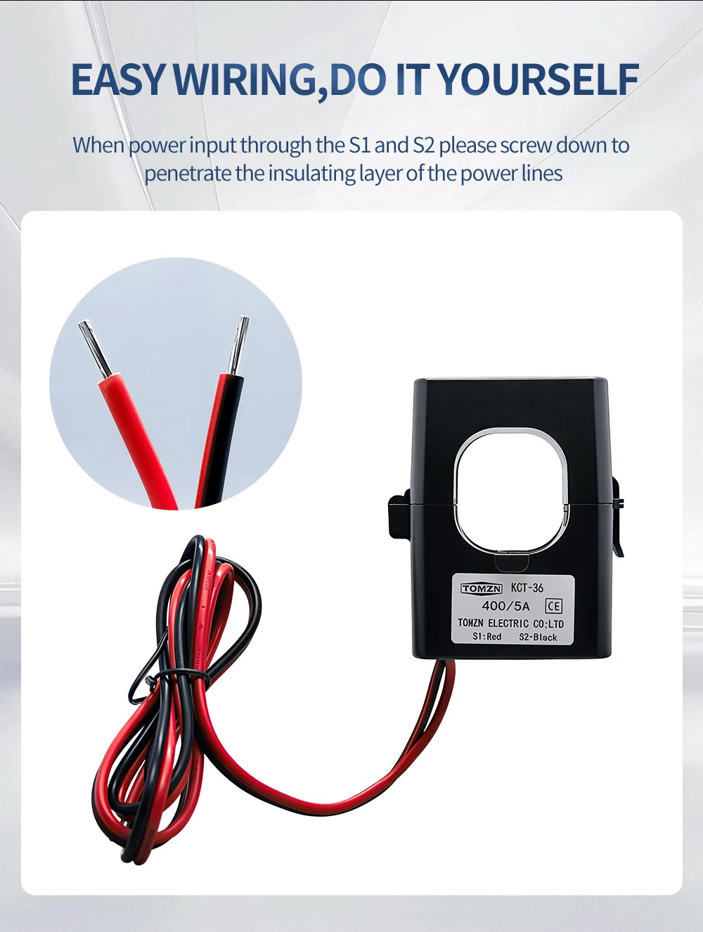 TOMZN Split Core Current Transformer 200A 300A 400A 600A to 5A Secondary AC High-Current CT for kWh Meter Energy Monitoring