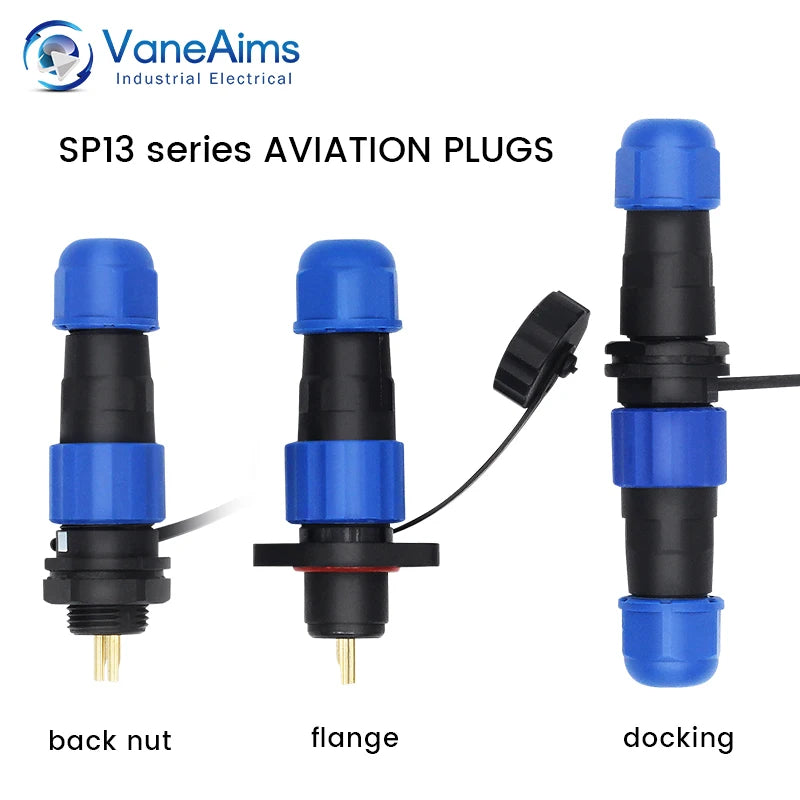 SP13 Connector Waterproof IP68 2pin 3pin 4pin 5pin 6pin 7pin Docking Male Plug Female Socket Cable Plug and Socket Connectors