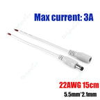 1-100pcs DC Power Pigtail Cable 5.5 2.1mm Female Male Plug 5V 12V Jack Connector Wire For CCTV Camera LED Strip Power Adapter