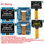 1.54 inch OLED Module 1.54” Display LCD Screen Resolution 12864 128x64 SSD1309 Driver Blue White Yellow 4Pin/7Pin IIC Interface