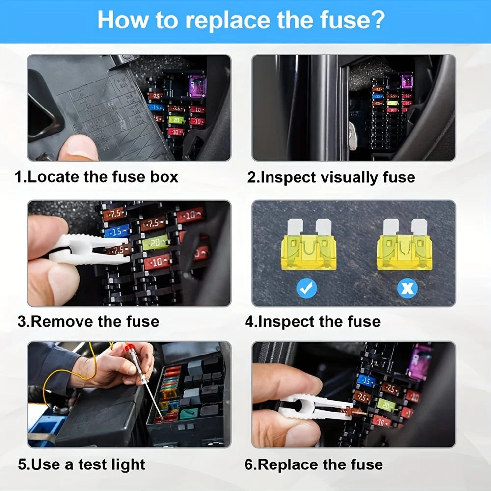 100/180 Piece Automotive Fuse Set, Complete Range of Current Specifications. Color-Coded Amperage for Quick Identification; High-Quality Conductive Metals with Good Conductivity and Sensitive Melting Properties. Transparent C