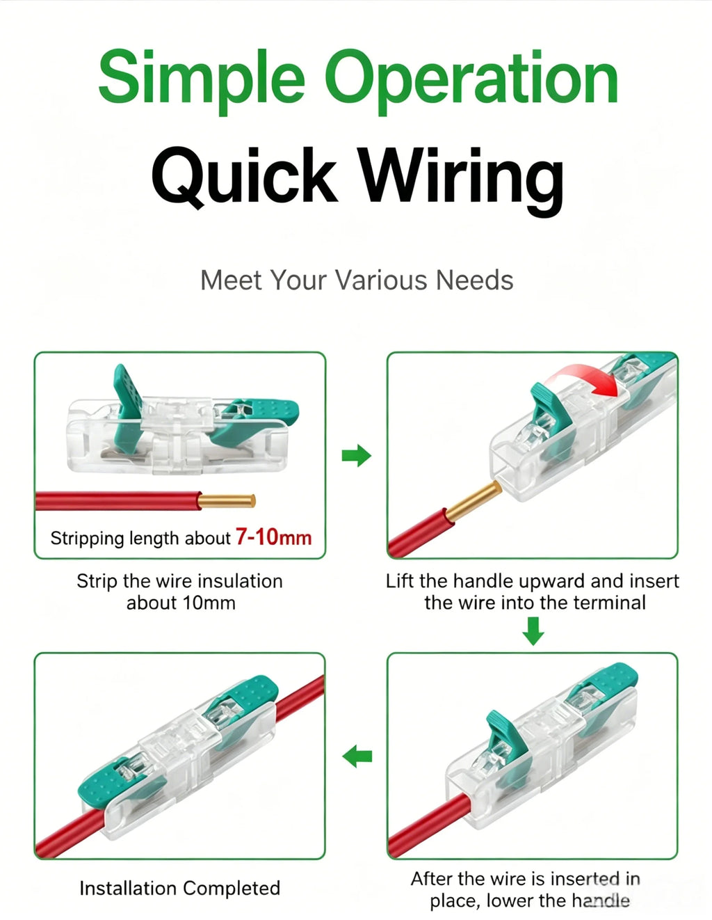 Fast Wiring Wire Connectors Splitter Terminal Blocks Quick Plug-in Connector Conductor Cable Junction Box
