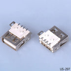 5PCS USB2.0 Female USB Socket Connector 4P USB 2.0 4 Pin Female USB 2.0 Transfers Jack For Laptop Notebook Computer USB Type A/B