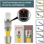 Hoolnx RJ45 Connector Toolless Free Tool CAT8 CAT7 CAT6A CAT6 Reusable Termination Plugs Shielded Ethernet Field Modular PLug