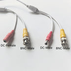 2-in-1 BNC + DC Power Video Extension Cable 5M/10M/20M/30M BNC Cable White Color for AHD CCTV Camera DVR Systems Security