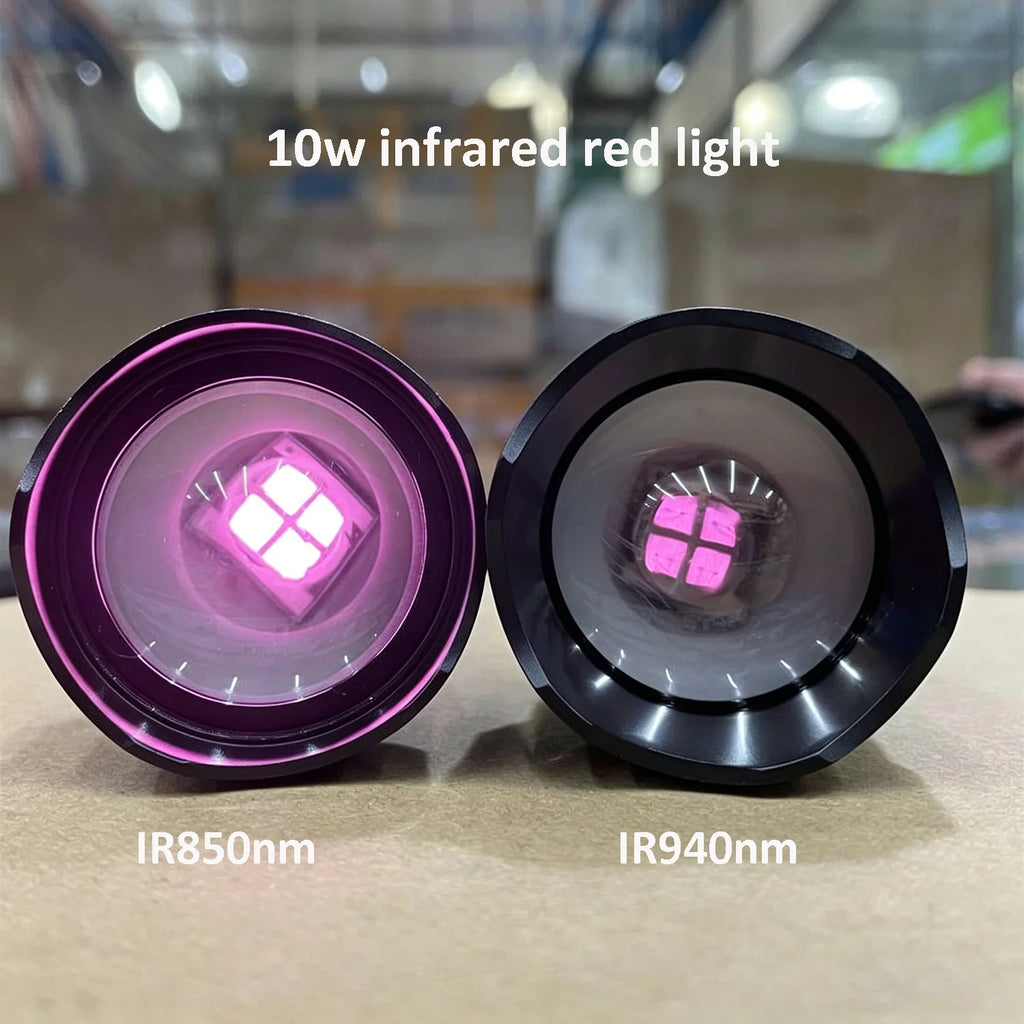 T20 10W IR Flashlight 850nm 940nm Night Vision Tactical Torch Adjustable Zoom Outdoor LED Infrared Light for Hunting CCTV