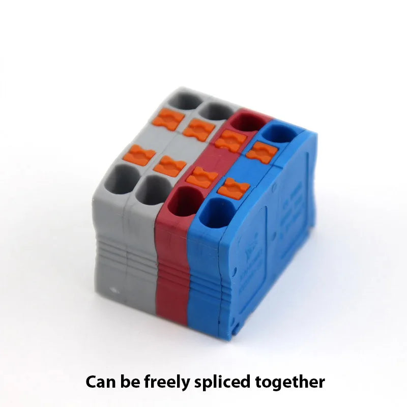 Push-In Wire Connectors Electrical Cable Terminal Block Multiple In/out DIN Rail Mount With Fixing Hole Spliceable DIY connectio