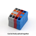 Wire Connectors Push-in Electrical Cable Terminal Block Multiple In Multiple Out Spliceable Mount On Din Rail With Fixing Hole
