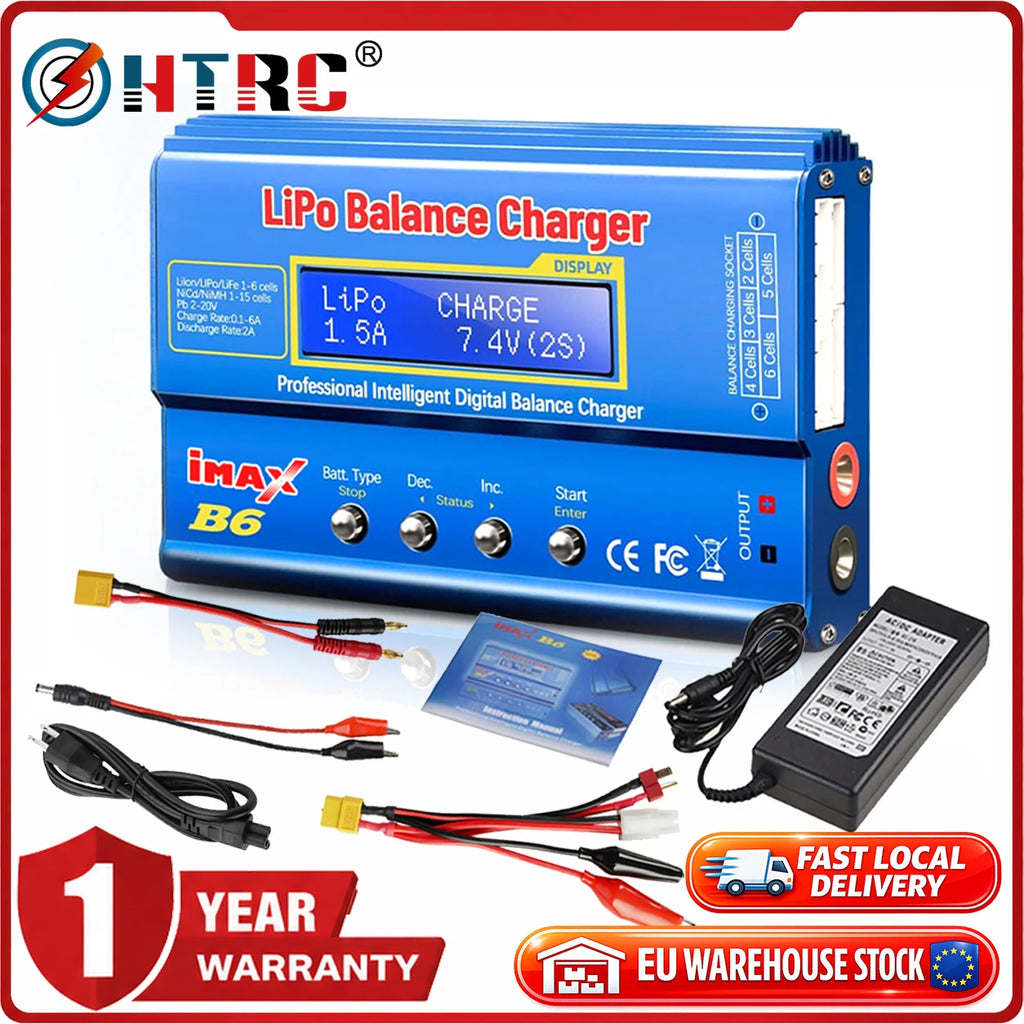 iMAX B6AC 80W Lipo Battery Charger RC Balance Smart Digital Charger for 1S-6S LiPo Life Li-ion 1-15S NiCD NiMH PB Smart Battery