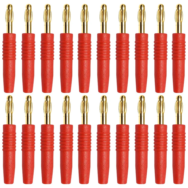 20/80/400Pcs 2mm Red Black Banana Male Plugs Banana Plug Connector Audio Speaker Wire Cable Connectors