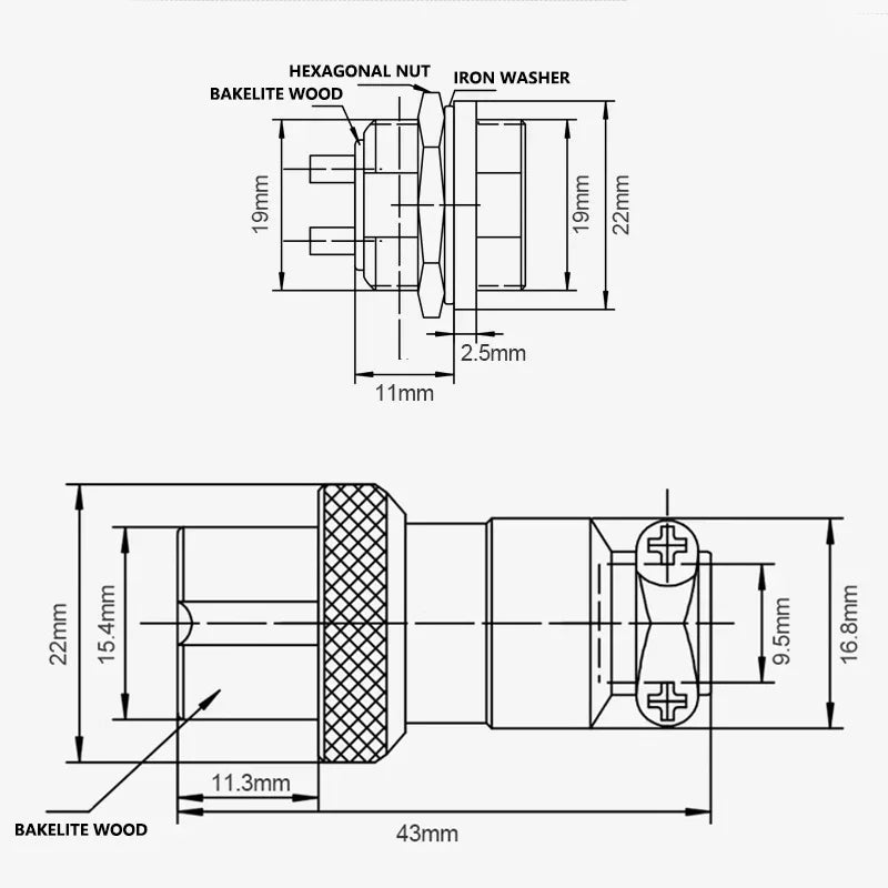 5/20PCS GX20-2/3/4/5/6/7/8/9/10/12/14/15Pin Aviation Connector Nut Type Socket Plug Metal Circular Panel Connector
