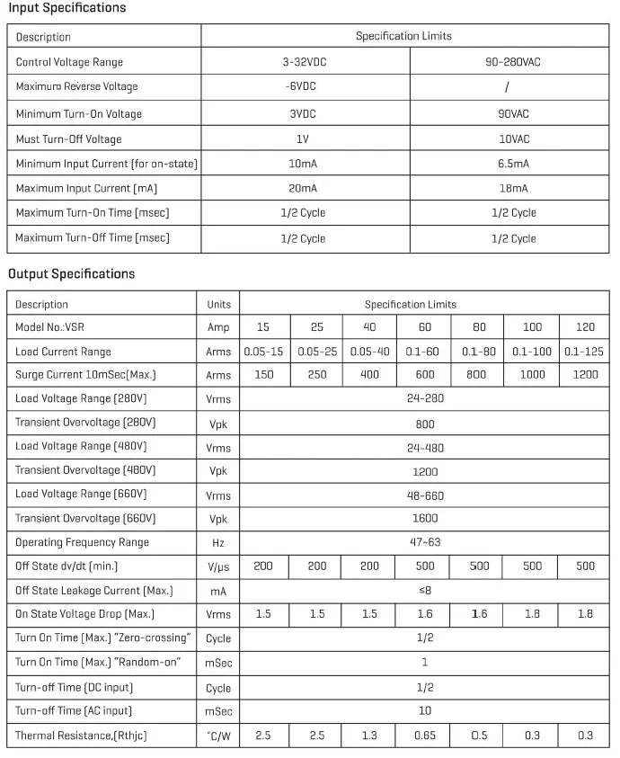 GEYA VSR8 Solid State Relay 10A 25A 40A 60A 80A  Single Phase 3-32VDC Input 24-480VAC Output High Quality