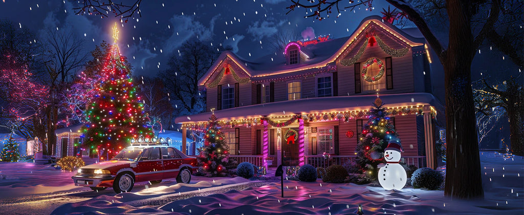 RGB Leather LED Fairy Lights 10M 40M Smart Bluetooth Music Light String IP65 Holiday Garland Decoration