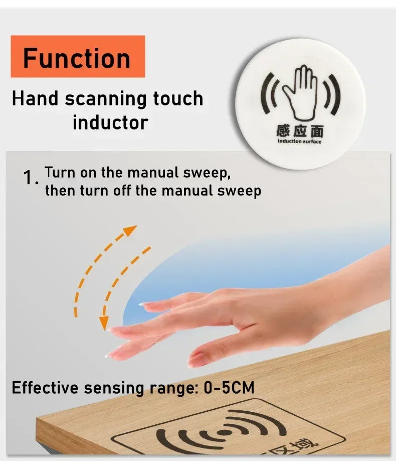 LED Light Switch Control Wireless Touch Sensor Penetrable 25mm Wood Panel 12V 24V 60W Hand Sweep Control Dimmable Touch Dimmer