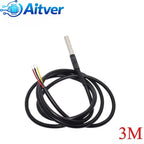 DS18B20 Waterproof Temperature Sensor Probe 1M 2M 3M 5M 10M 3‑Wire Cable Digital Thermometer for Arduino ESP32 Raspberry Pi