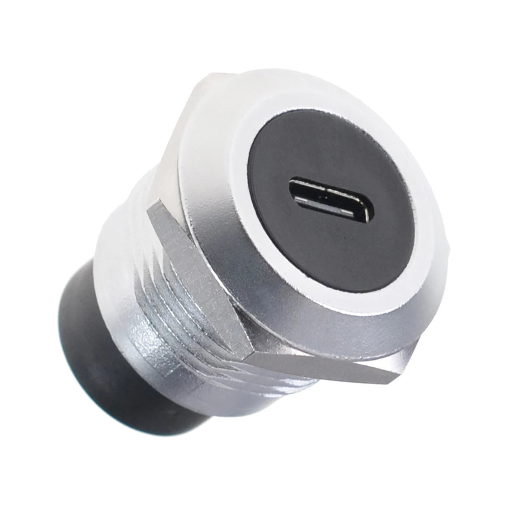 1 PCS Metal Panel Mount USB Type-C Connectors, Round & D-Type Module Through-Panel Electronic Socket for DIY & Industrial Use