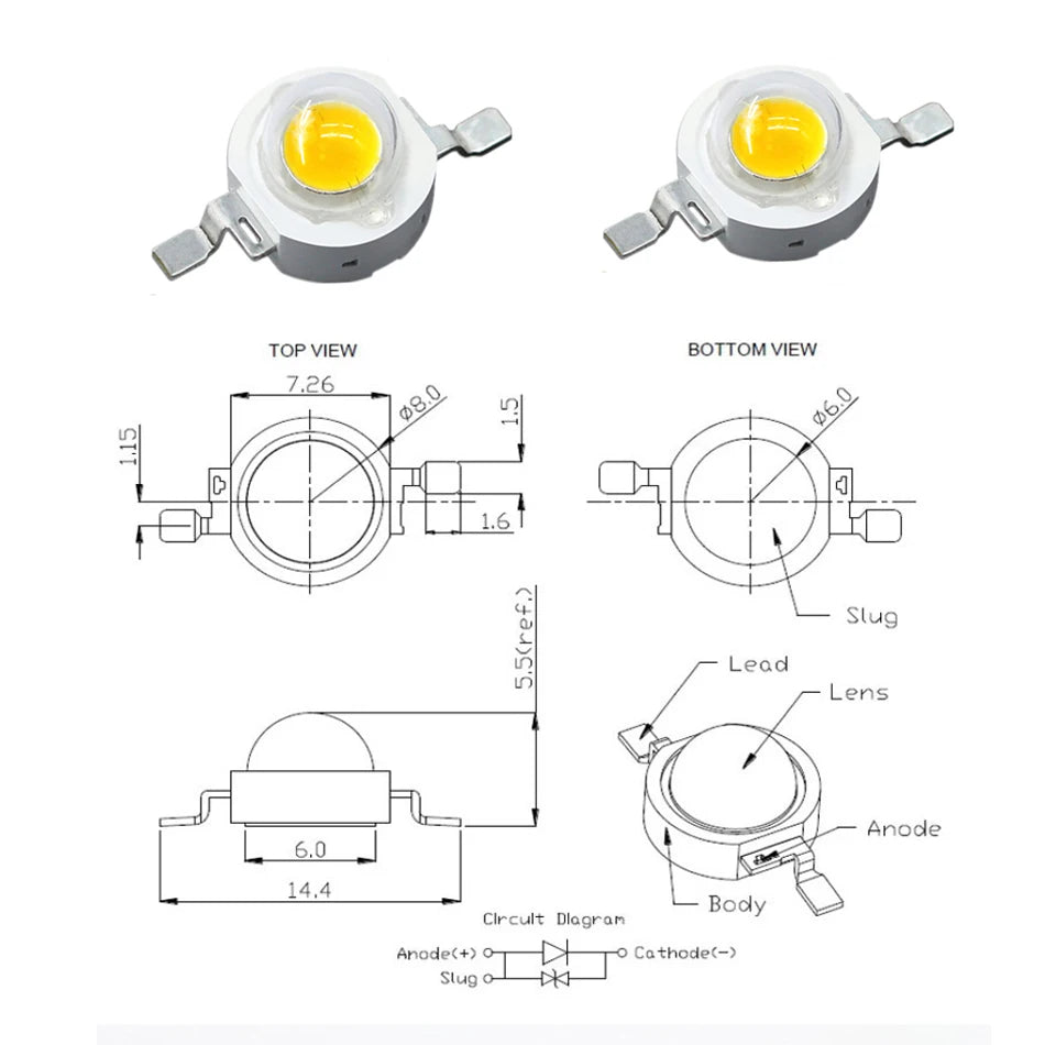 10pcs 1W 3W High Power Warm White/Cool White/Natural White/Red/Green/Blue/Royal Blue IR LED with 20mm Star PCB