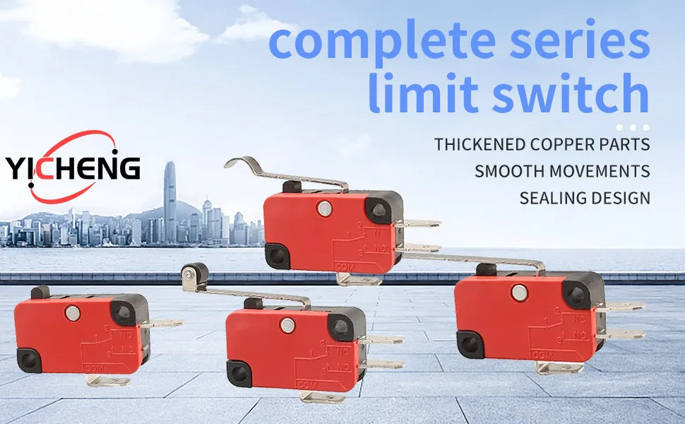10Pcs Hinge Roller Lever Arm SPDT 1NO 1NC Snap Action Micro Switch,250W ~1500W optional.Lead Limit Switch