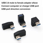 90 Degree Left Right Up Down Angled USB 3.0 A Male to Female Extension Connector Adapter for Laptop PC USB Chargers Converter