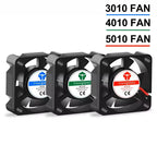 3010 4010 5010 3D Printer Cooling Fan, 12V 24V 5V 2Pin Low Noise, for Ender 3-Style J-Head Heatsink
