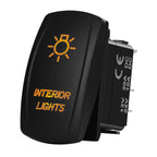 Marine Boat Rocker Switch 12/24V Orange Backlit Anchor Beacon Up Down Button ON OFF/ON OFF ON Momentary Toggle Switch Waterproof