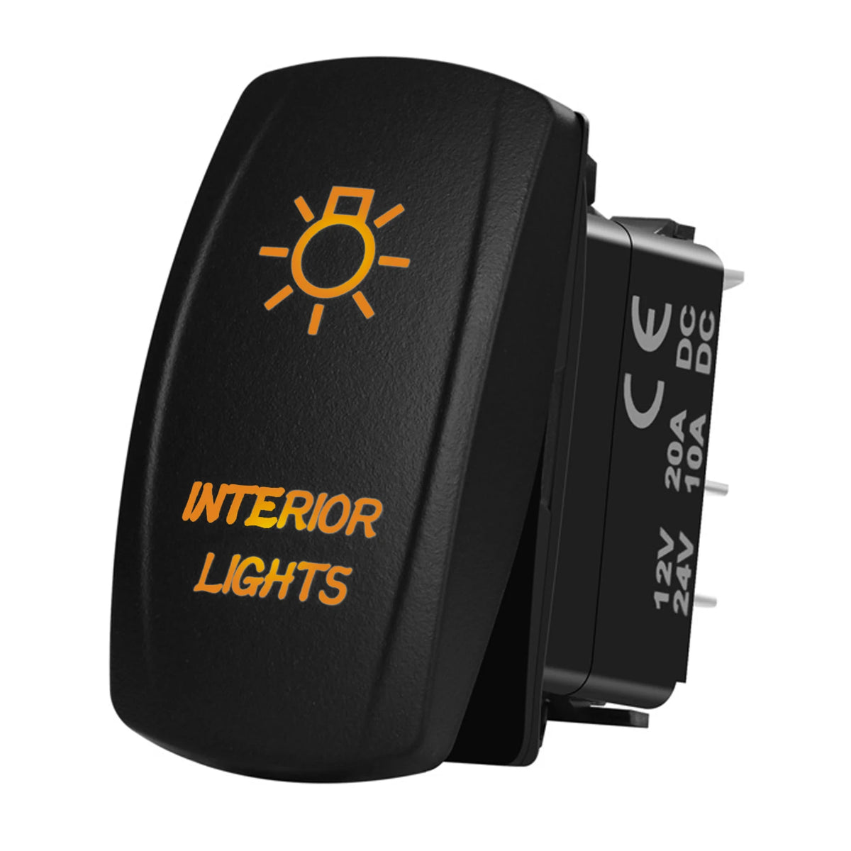 Marine Boat Rocker Switch 12/24V Orange Backlit Anchor Beacon Up Down Button ON OFF/ON OFF ON Momentary Toggle Switch Waterproof