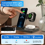 15W Magnetic Wireless Charger 3 In 1 Fast Charging Station Travel Foldable for Magsafe iPhone 1716/15/14 Apple Watch AirPods Pro