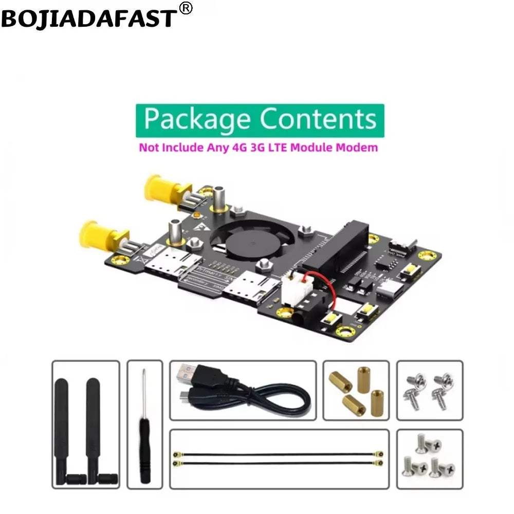 4G 3G LTE WWAN GSM Modem Module Mini PCI-E MPCIe Wireless Adapter Card Dual Nano SIM Slot + 2 Antennas For Raspberry Pi 4 3 2 B+