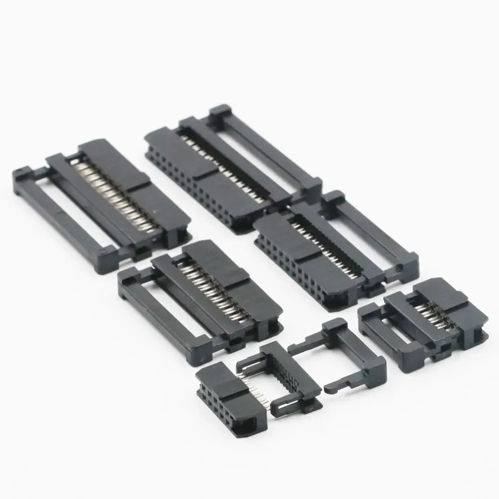 10PCS FC 6Pin/8/10Pin/14/16Pin/20/26/30/34/40/50Pin 2.0mm Pitch Female IDC Socket Connector Ribbon Cable DC3 Header Male Socket