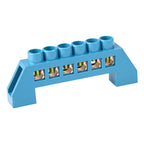 Blue White Green Bridge Design Zero Line 4-12 Pole Screw Brass Copper Grounding Strip Terminal Block Connector Earth And Neutral