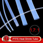 1/5m PTFE Heat Shrink Tube Transparent Diameter 0.5/1/2/2.5/4/5/6/8/10/12mm High Temperature 260℃ 1.7:1 Shrinkage Tubing