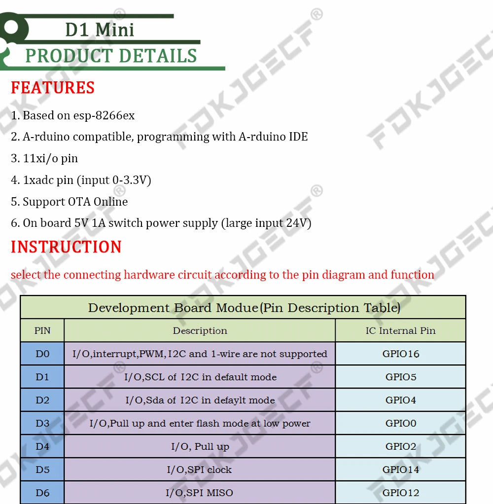 ESP8266 D1 Mini Pro V3.0 Wifi Development Board Nodeu WS2812 RGB DHT11 DHT22 AM2302 Relay DS18B20 BMP180 Motor For Wemos Diy Kit