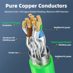 1-100M CAT6a Industrial Ethernet Cable High Flex Pure Copper Gold Plated 26AWG RJ45 Modified PVC Double Shielded Custom Length