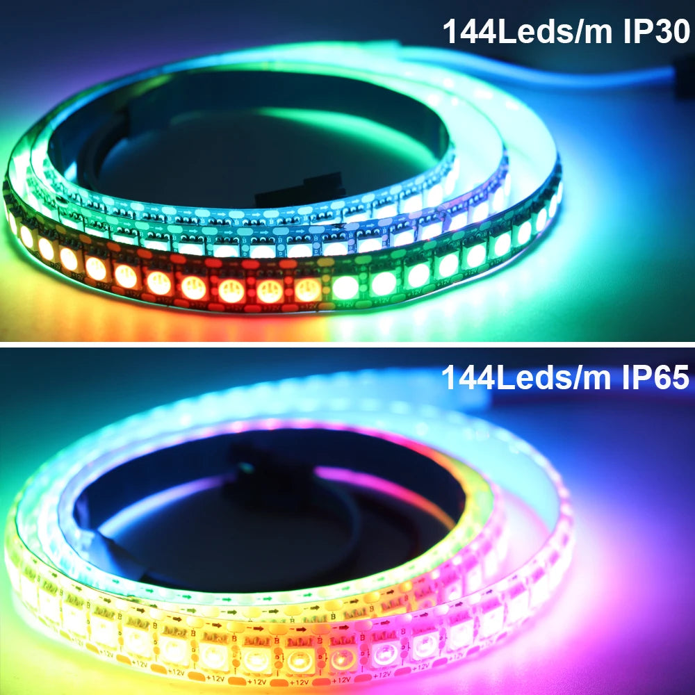 WS2811 WS2812B WS2813 WS2815 5050RGBIC Smart LED Strip Lights Individually Addressable IC  30/60/144Pixels/Leds/m Light DC5V/12V